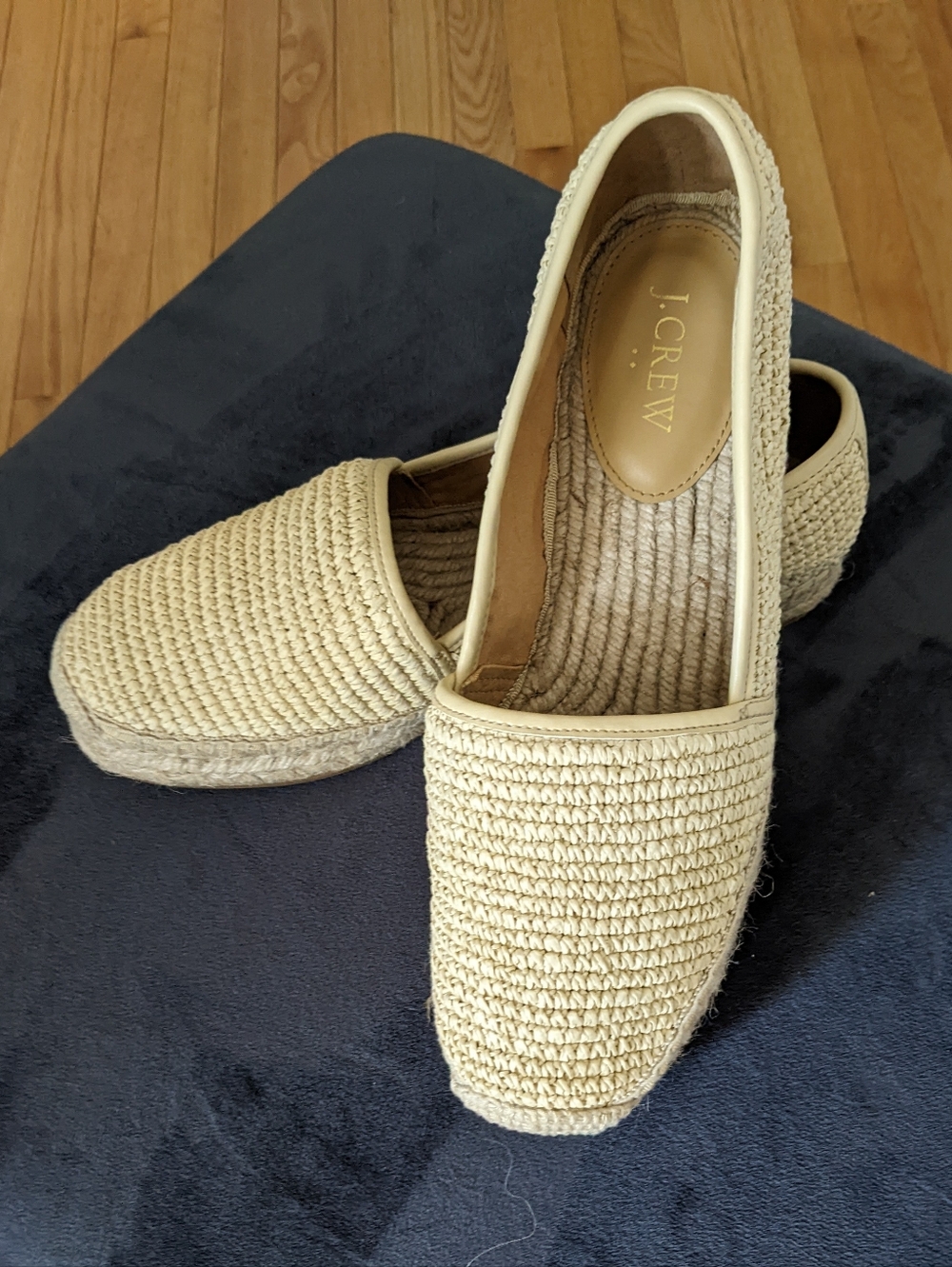 J. Crew Cream Woven Espadrille Flats